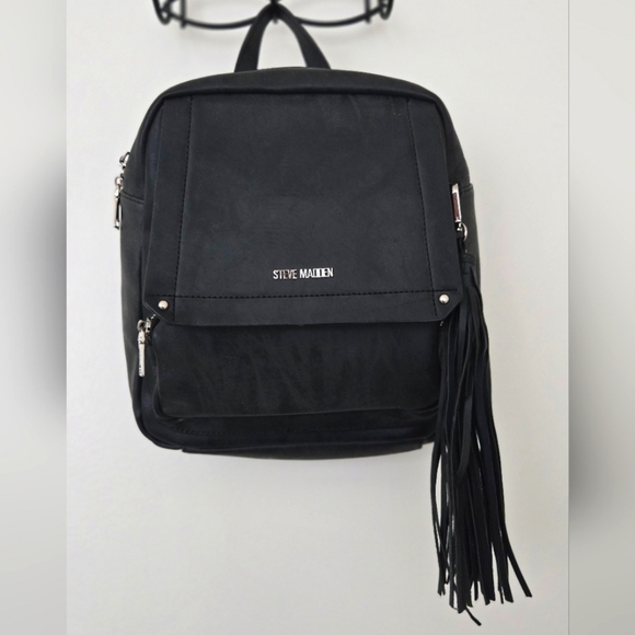 Steve Madden Handbags - Steve Madden Black PVC Backpack